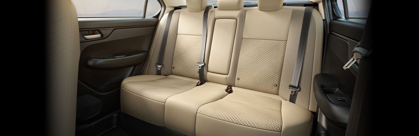 Honda Amaze rear seat in beige