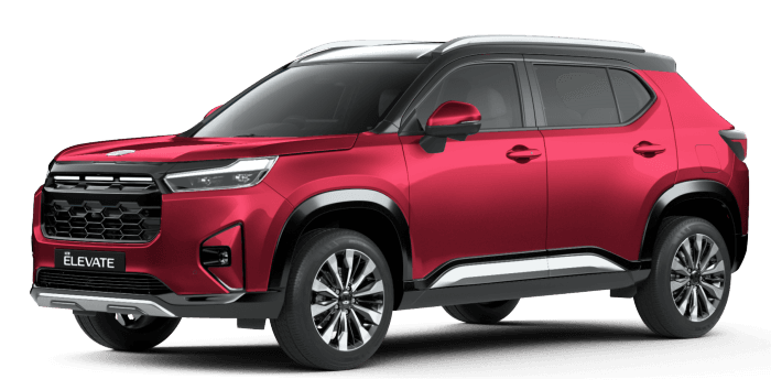 Honda Elevate Facelift in Radiant Red Metallic with Crystal Black Pearl Roof