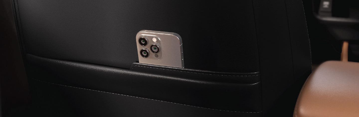 Seat Back Pocket with Smartphone Sub-Pockets